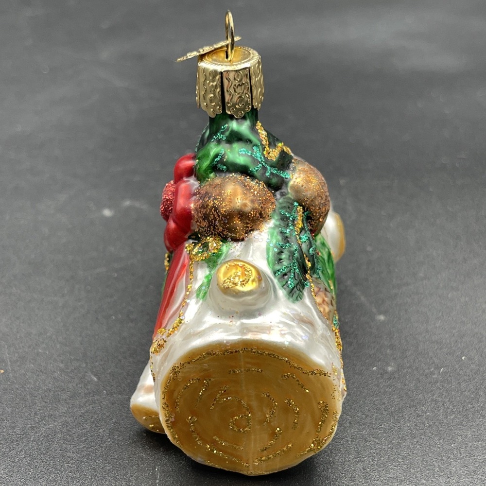 Old World Christmas / OWC Glass Ornament YULE LOG 3" - Picture 4 of 6